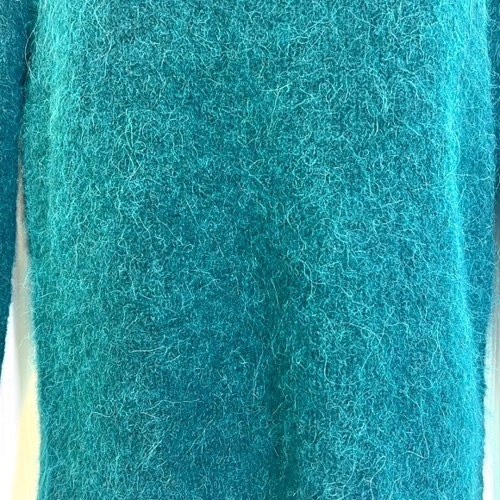 J. Crew - Emerald Alpaca Crewneck Puff Shoulders Long Sleeve Sweater Size XXS